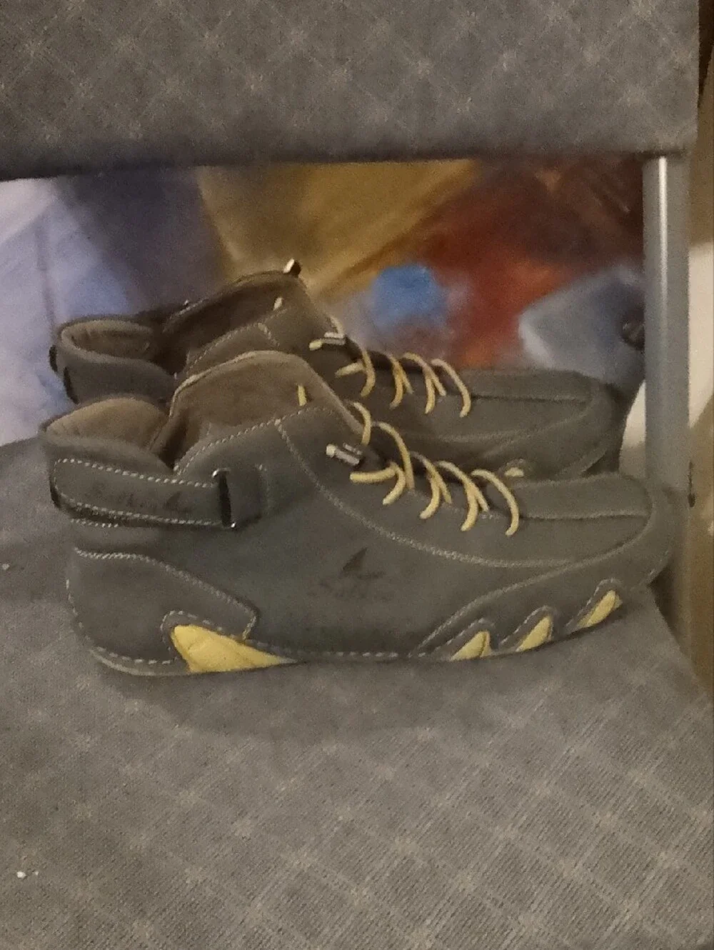 Men's Gray and Yellow Sneakers - Lightweight Casual Shoe
